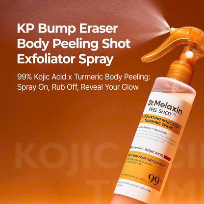 Dr.Melaxin Peel Shot Keratin Care Kojic Acid & Turmeric Spray 200ml – Pore Clearing Exfoliating Skin Repair Scrub