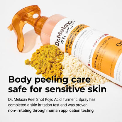 Dr.Melaxin Peel Shot Keratin Care Kojic Acid & Turmeric Spray 200ml – Pore Clearing Exfoliating Skin Repair Scrub